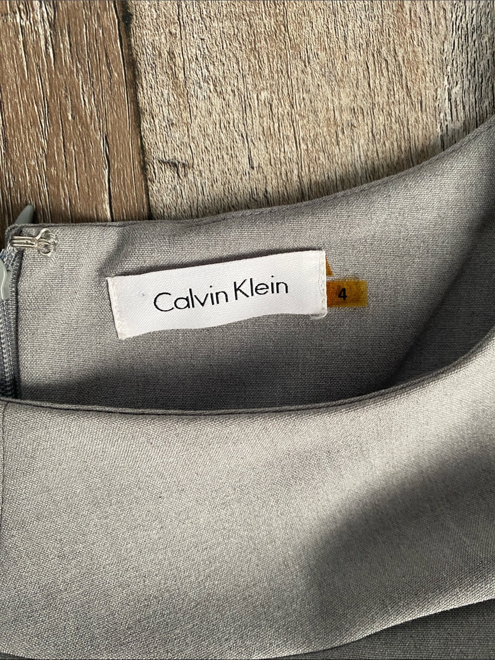 Calvin Klein Light Gray Cap-Sleeve Midi Sheath Dress with pockets - Picture 8 of 13